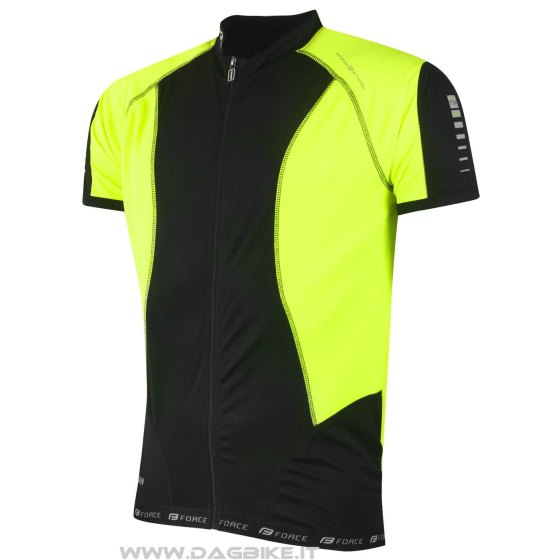 Force T10 Maglia Manica Corta Nero/Fluo